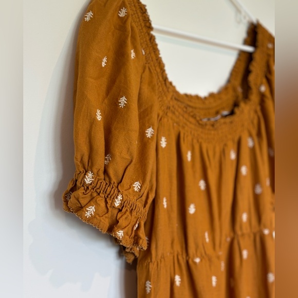 Old Navy Dress with embroidery - Mustard- size Medium *late summer/ fall* - Picture 4 of 5